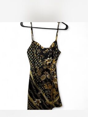 Princess Polly Black and Gold Slip Dress